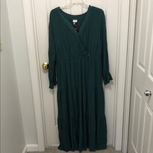 Ava & Viv Teal Long Sleeve Dress